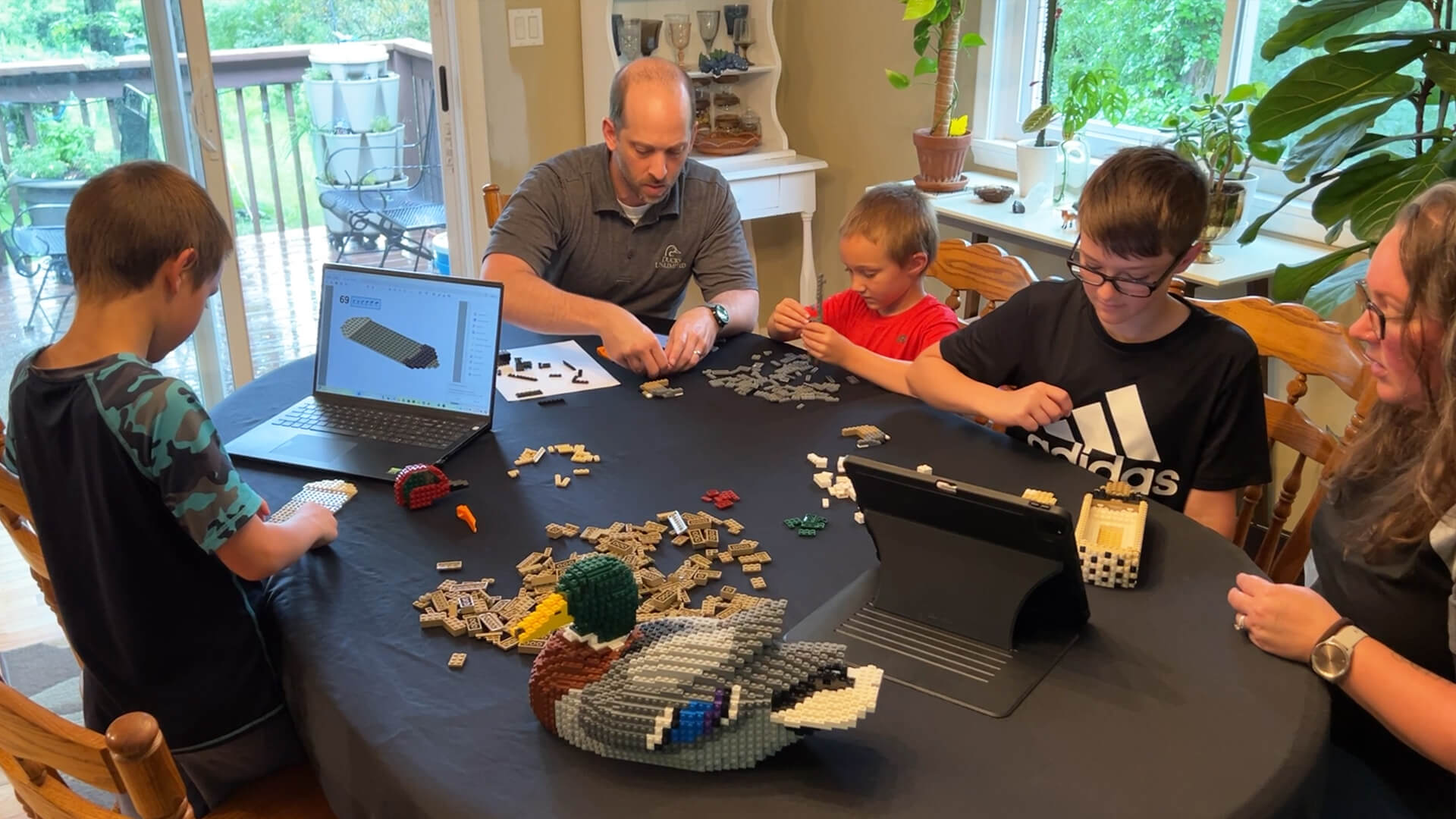family building with LEGO bricks